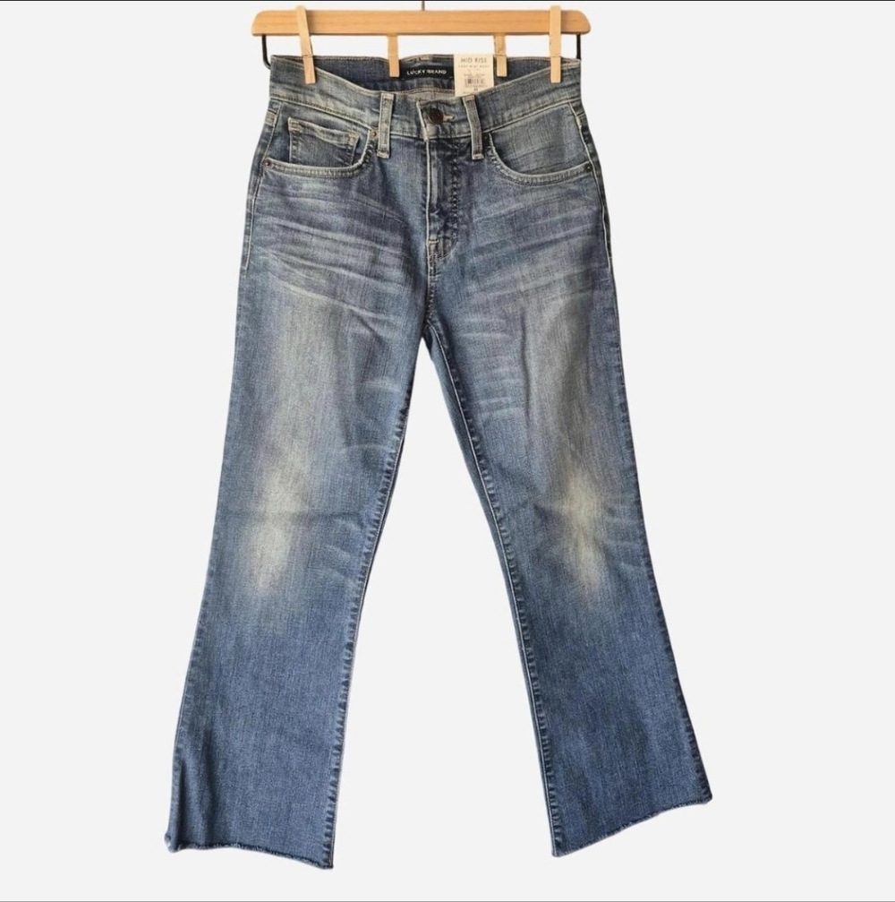 Lucky Brand Sculpted Jeans Crop Mini Boot W Size 26 Figure Fit Coastal Cowgirl